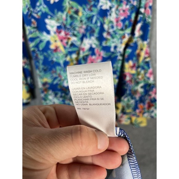 Shelby palmer Midi Dress Womens 6 Flutter bell Sleeve Pop Colorful Tropical - Picture 10 of 11